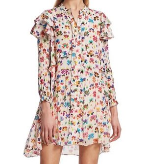 CHUFY Iquitos Ruffle Mini Dress S/M Dainty Colorful Flowy Whimsy Fairy Ethereal